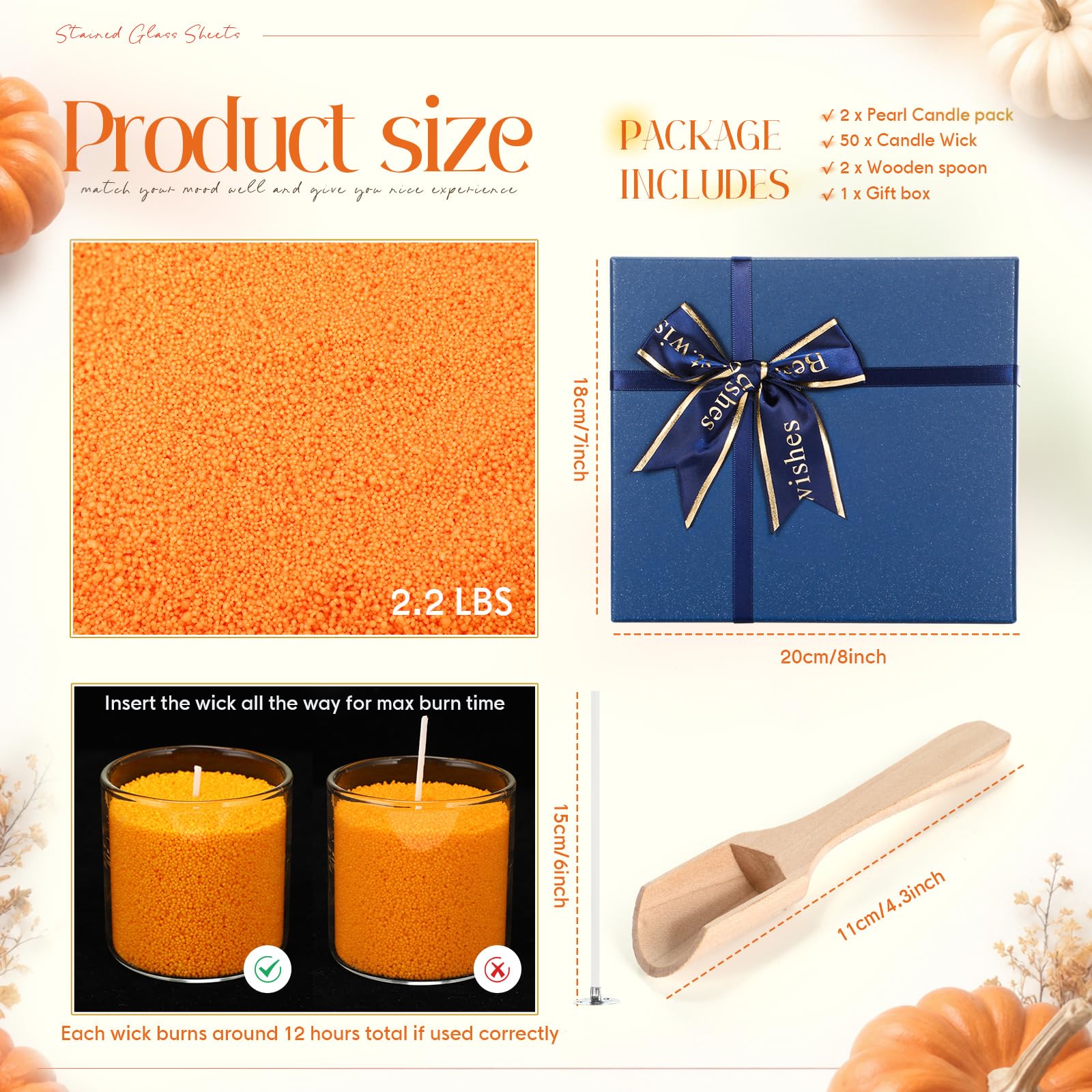 Conelist Candela profumata perlata, 1 kg, cera di sabbia profumata con sabbia, kit per la festa della mamma, per donne, regalo d'amore, con scatola, 50 stoppini, per festa della mamma, moglie, coppie
