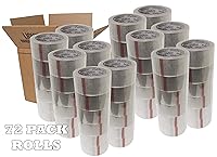 Vista 4 de Cinta de embalaje transparente de 2 pulgadas x 110 yardas, 72 rollos súper transparente, resistente, transparente, multiusos, material brillante