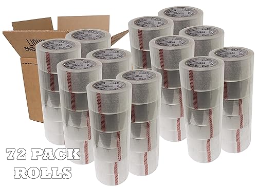 Miniatura 4 de Cinta de embalaje transparente de 2 pulgadas x 110 yardas 72 rollos súper transparente resistente transparente multiusos material brillante para