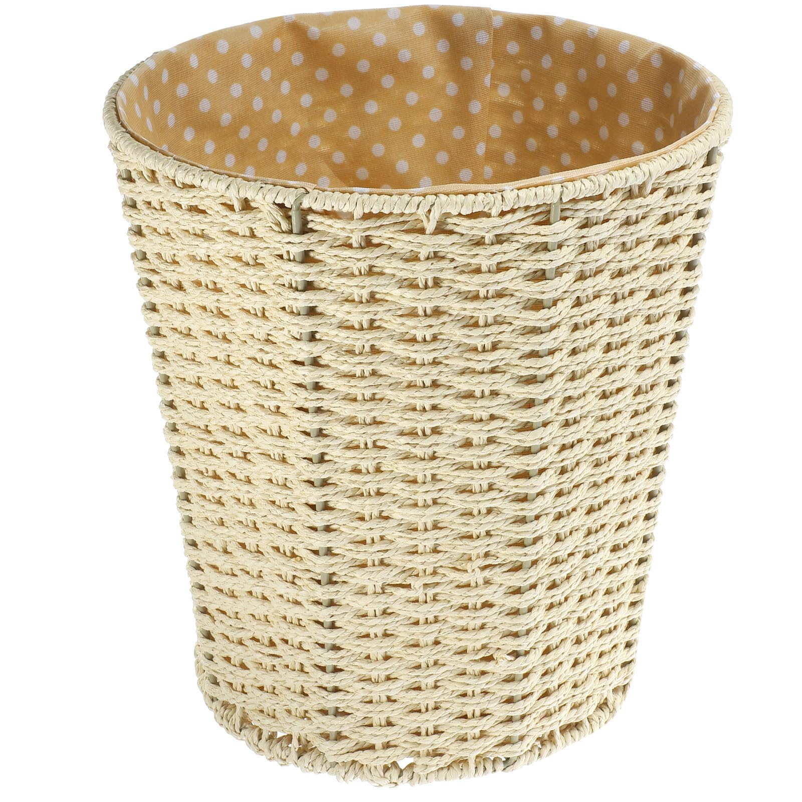 Cesta Tejida de Cuerda Beige con Forro de Tela para Ropa y Basura, Gran Capacidad, Elegante y Versátil para Decoración del Hogar y Dormitorios