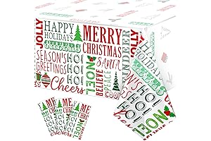 3 Piece Christmas Disposable Tablecloths for Rectangle Tables