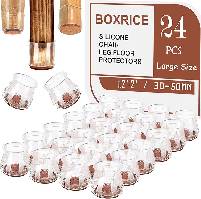 Chair Leg Floor Protectors for Hardwood,24pcs Felt Furniture Pads Chair Leg Covers to Protect