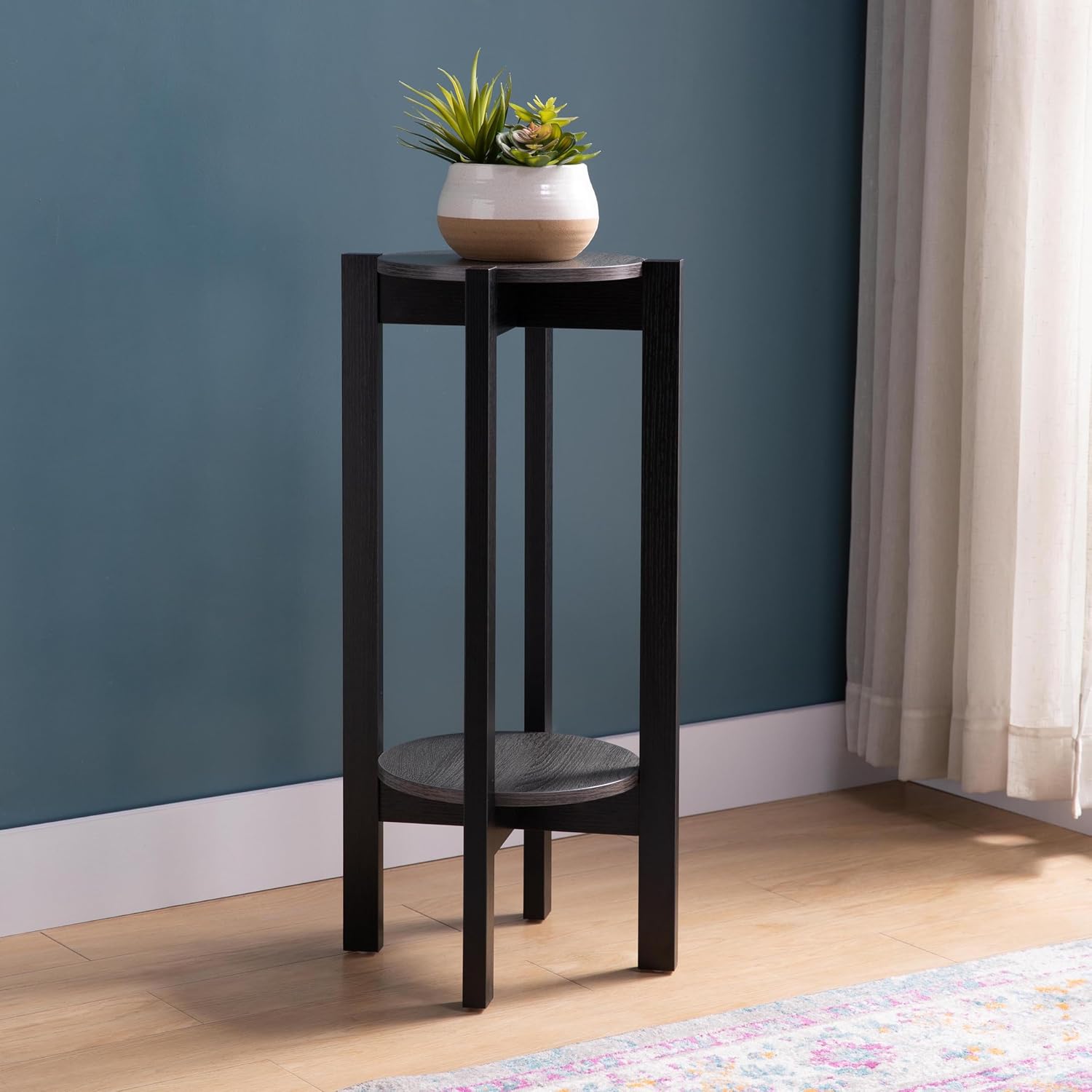 Amazon.com: FIVEGIVEN Tall End Table Small Round Side Table with ...