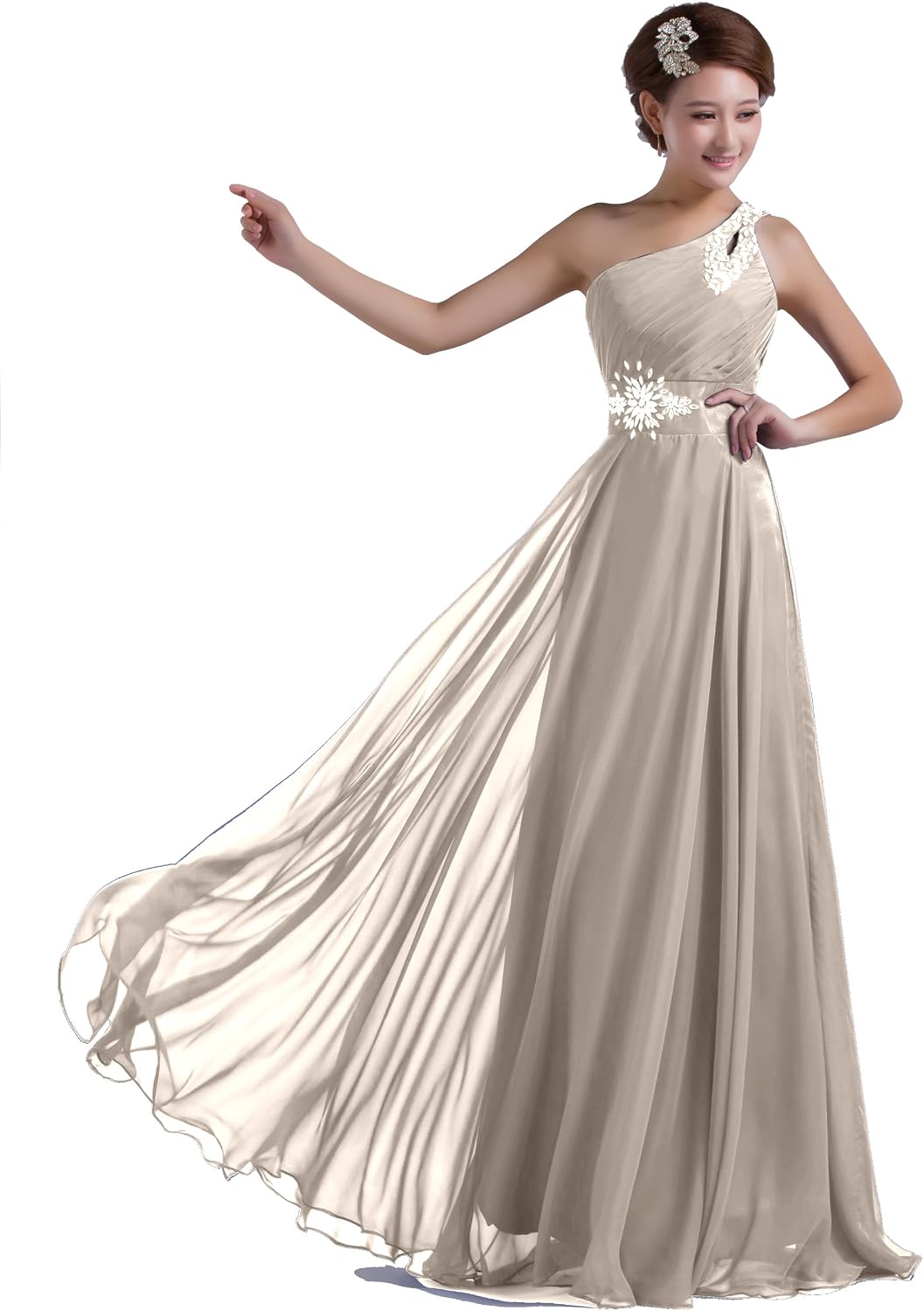 sachin and babi light blue dress One Shoulder Princess Bridesmaid Dresses Ruffle Prom Dresses Chiffon Formal  Evening Party Dress with Slit ZM087, aqua : Amazon.de: Fashion
