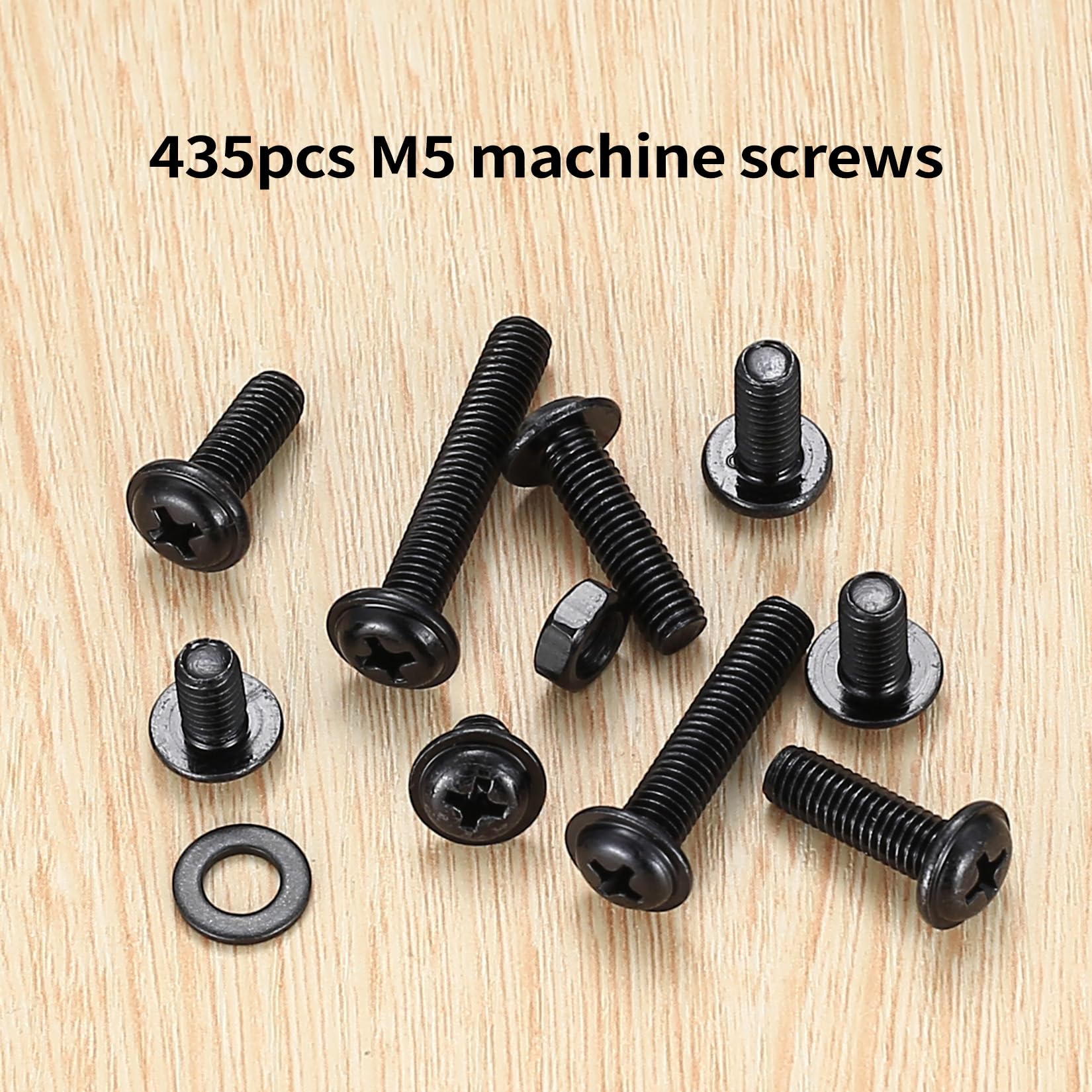 435 Pcs M5 Assorted Bolts and Nuts Set, Machine Screws Nuts and Bolts ...