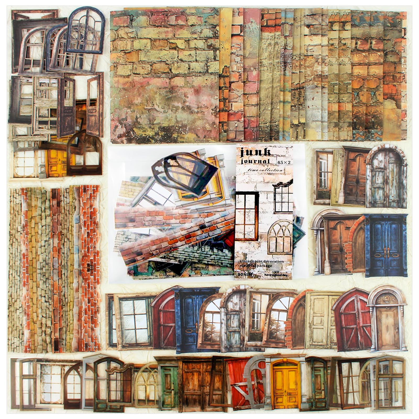Diuhofart Vintage Scrapbooking Kit, 90 Sheets Lost Garden Theme, Scrapbook Stickers and Decorative Papers Collage Materials, Ephemera for Junk Journal Supplies, Journaling, Crafts Arts, Scrap Booking