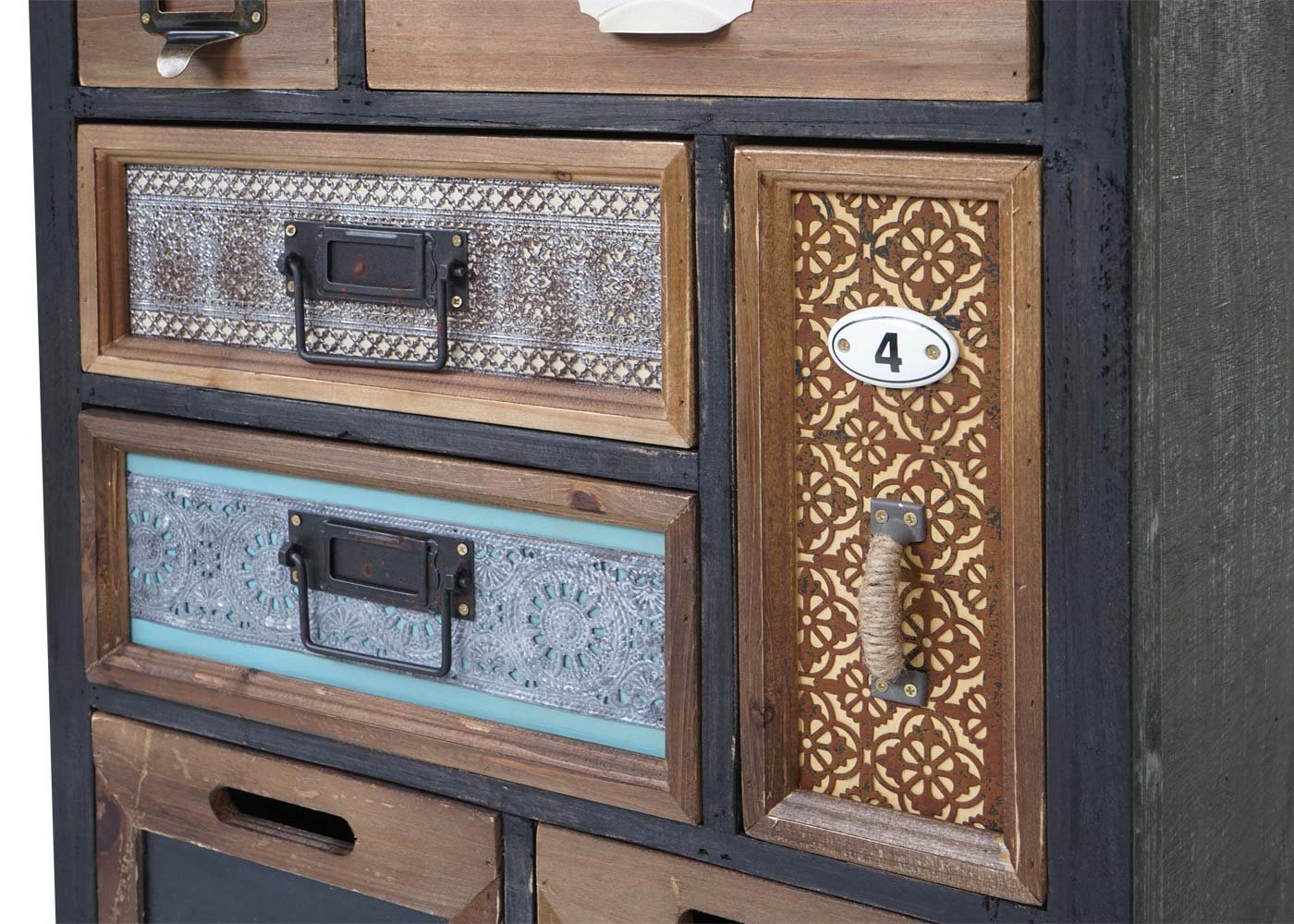 Mendler Apotheker-Schrank HWC-A43, Tanne Holz massiv Vintage, 78x55x35cm | Kommode, Patchwork