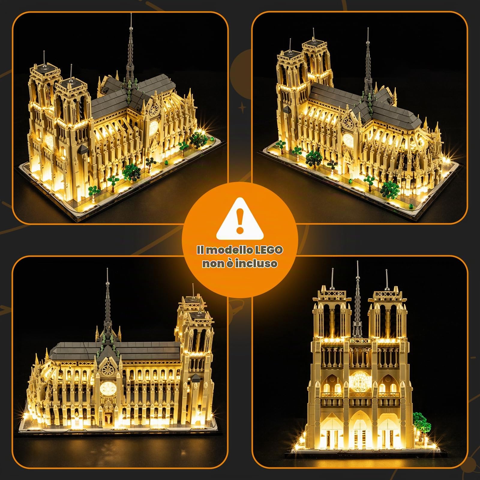 LIGHTAILING Lumières pour Lego-21061 Notre-Dame de Paris- Kit d'Éclairage LED Compatible avec le Modèle Lego：Versione con Telecomando - Modèle Non Inclus