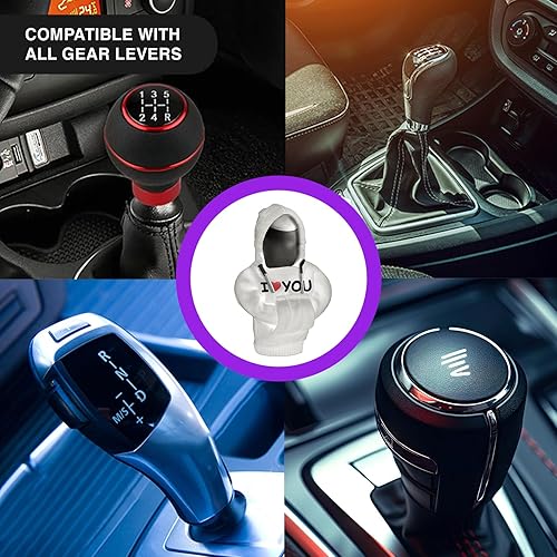 Miniatura 6 de Funda para palanca de cambios, sudadera con capucha para exterior de automóvil funda universal para perilla de palanca de cambios de automóvil,