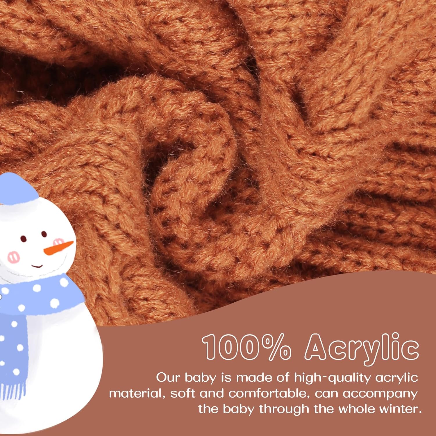 Zsedrut Baby Winter Beanie for Girls Boys Infant Toddler Warm Knit Twist Hat with Pompom - Image 4