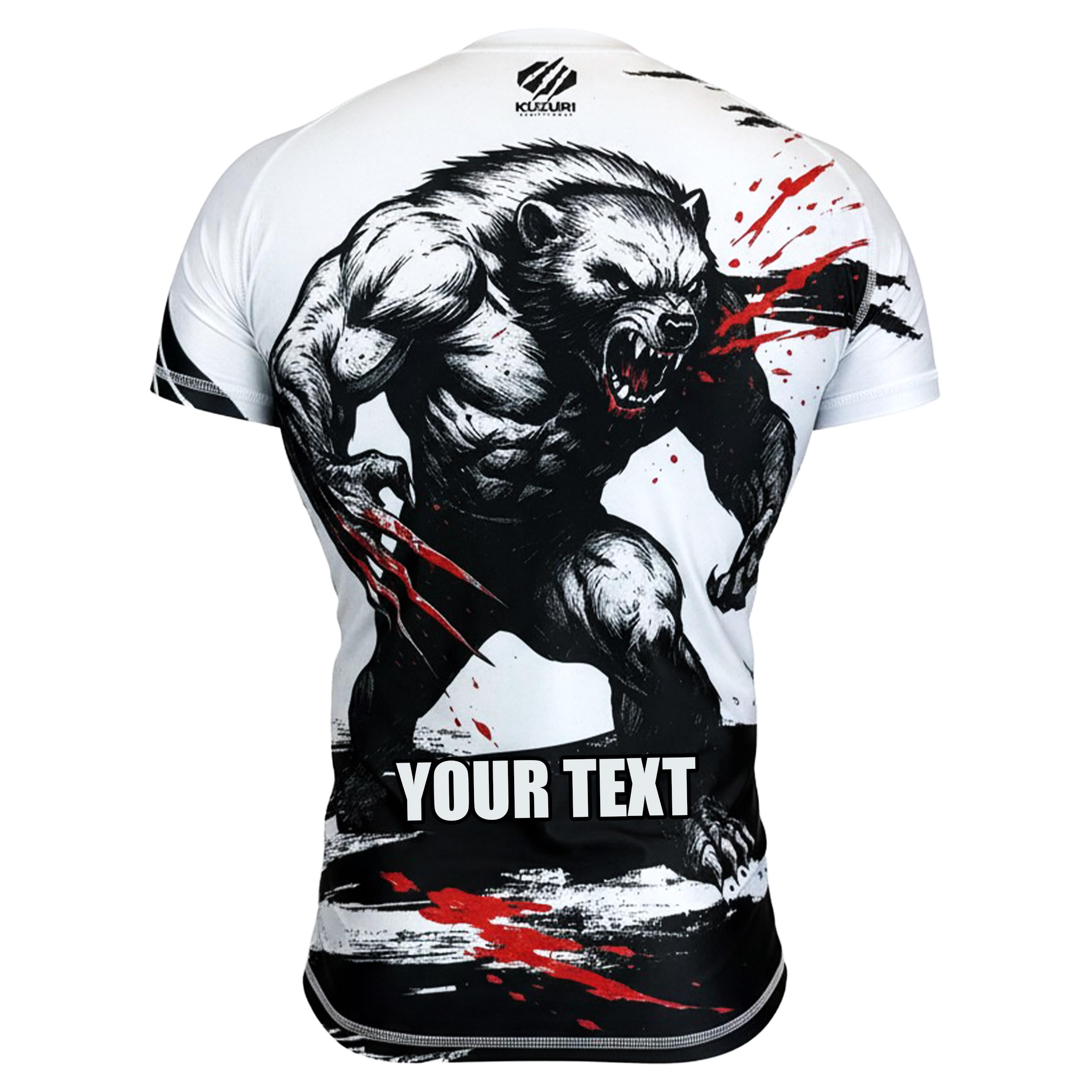 KUZURI Rashguard Kampfsport Herren - Kurzarm – BJJ, MMA Compression Shirt – Atmungsaktives Funktionsshirt für No-Gi, Grappling & Kickboxen