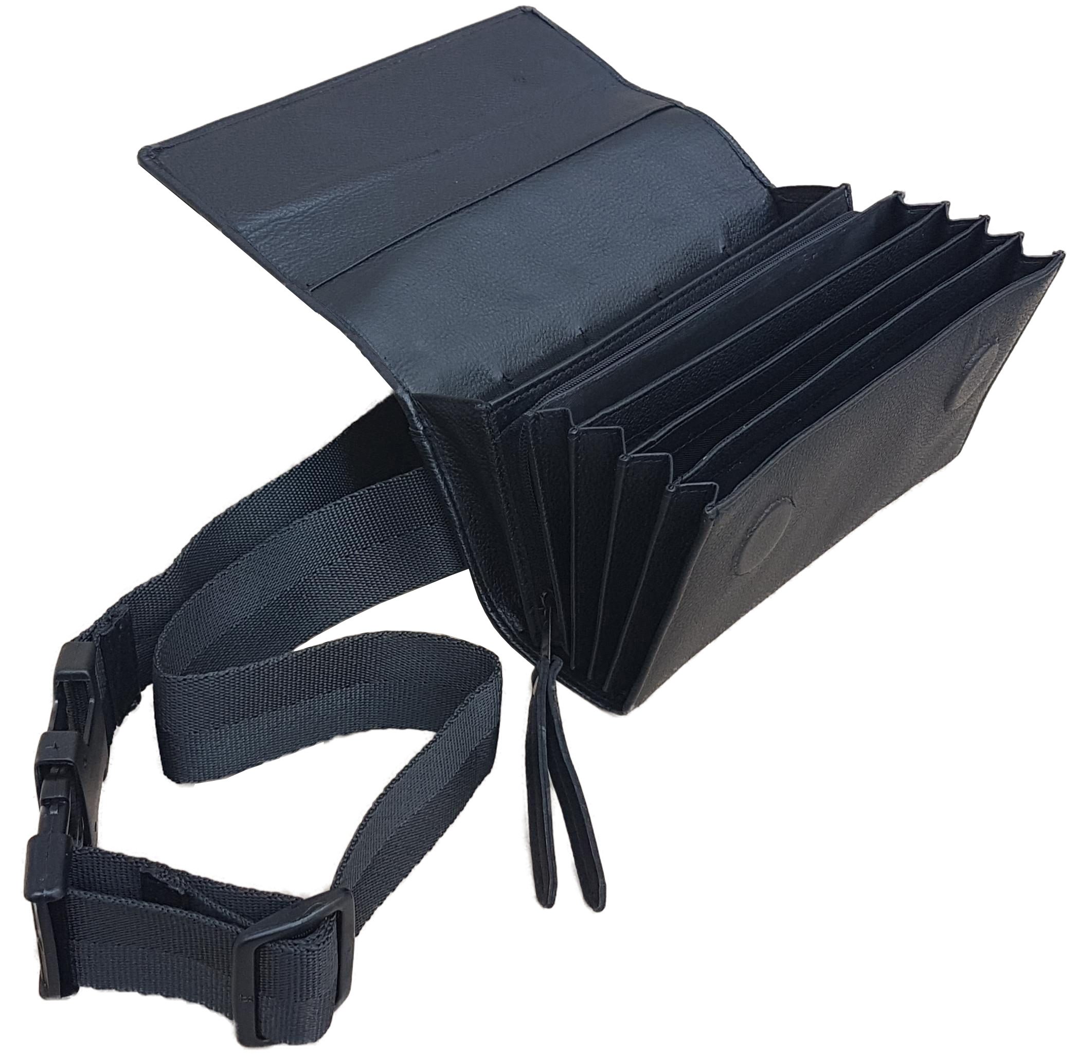 Sacoche Cuir sans Monnayeur Euro – Portefeuille Serveur Restauration – Pochette Caisse Billets Fermeture Aimant