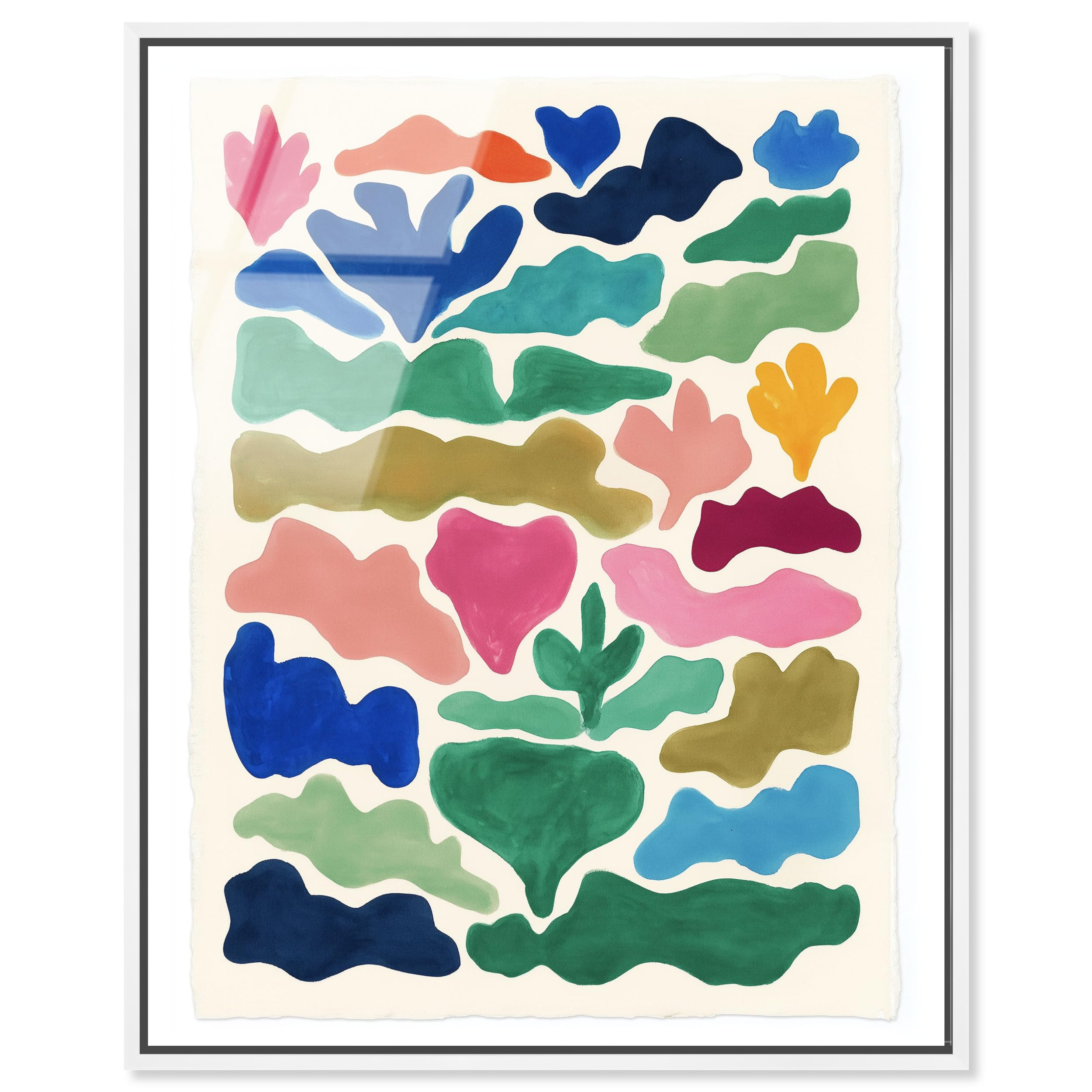 Art Remedy Vibrant Flora I Gerahmter Acryldruck Whimsy Coastal Art, weißer Rahmen, 40,6 x 50,8 cm