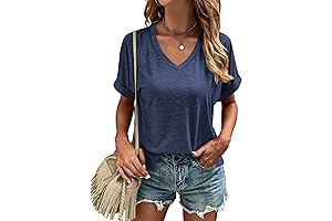 Basic T Shirt for Women Casual V Neck Tee Shirts