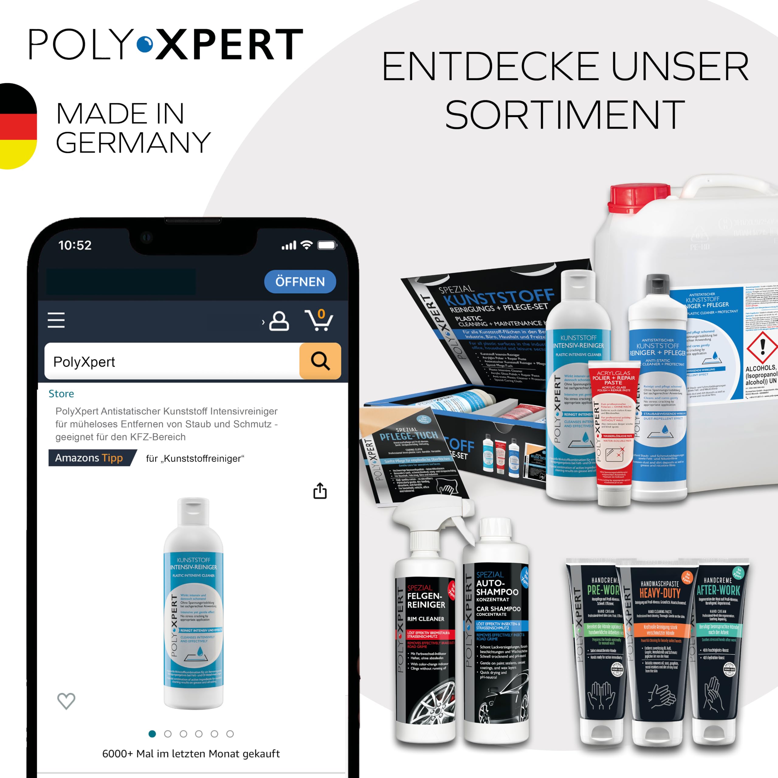 Kunststoff Reinigungs + AutopflegeSet zur Auto Reinigung