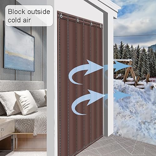 Miniatura 2 de Cortina térmica para puerta aislada pantalla de puerta con aislamiento Oxford manta insonorizada para puerta cortinas aisladas pesadas para invierno