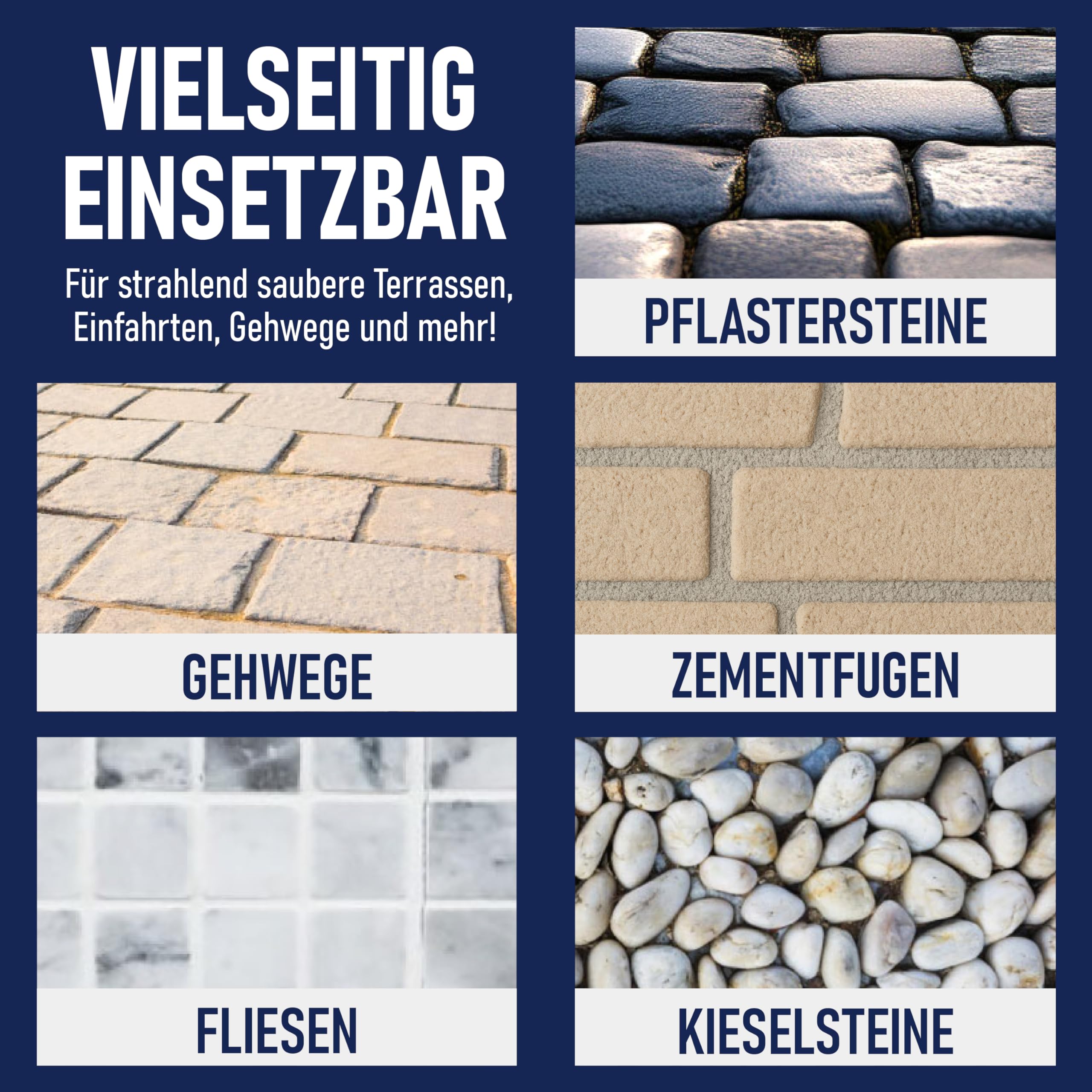 A.K.B Steinreich Grünbelagentferner & Steinreiniger Intensiv Aussen 2,5l - Hochwirksame Reinigung von Grünbelag, Algen & Flechten Mit & Ohne Schrubben - Steinreiniger Außen Konzentrat