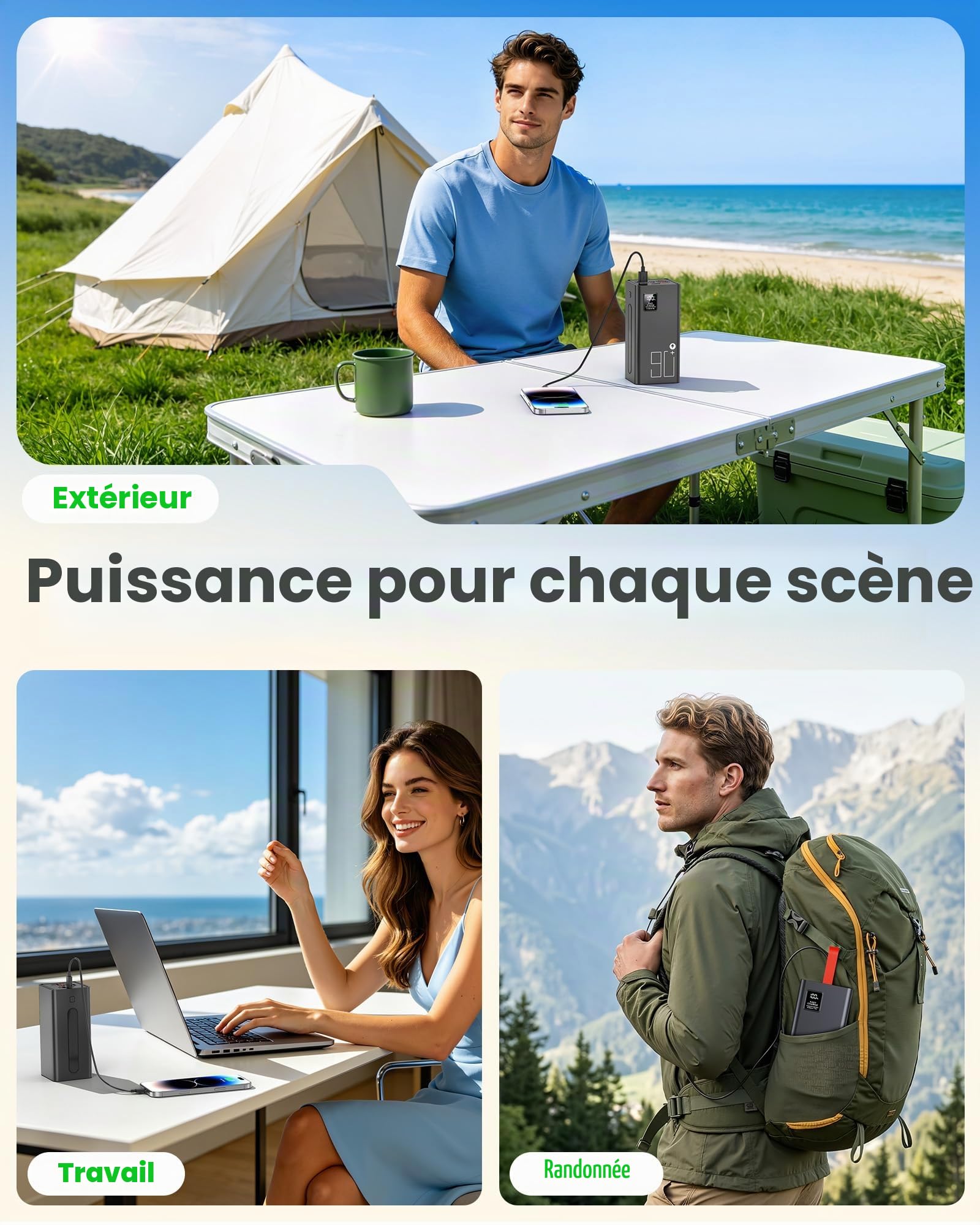 Batterie Externe 90000mAh, 30W Power Bank Charge Rapide