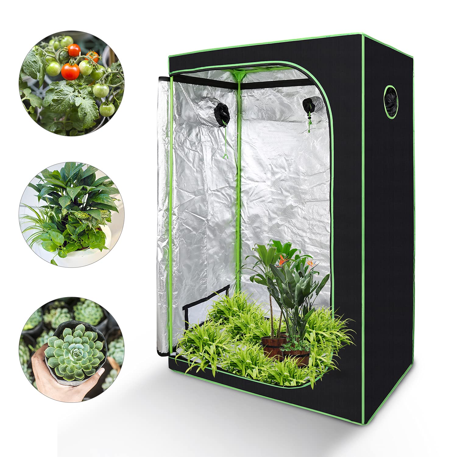 Joparri Growzelt 120x60x180cm – Lichtdichtes Pflanzenzelt Für Homegrowing Aus 600D Oxford-Stoff