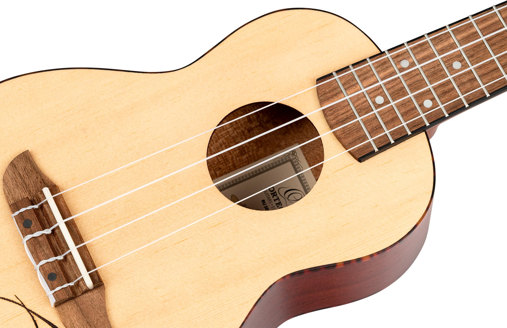 Ortega Guitars Ukulele Soprano Acustico – Bonfire Series – Abete Rosso / Sapele, Natural (RU5-SO)