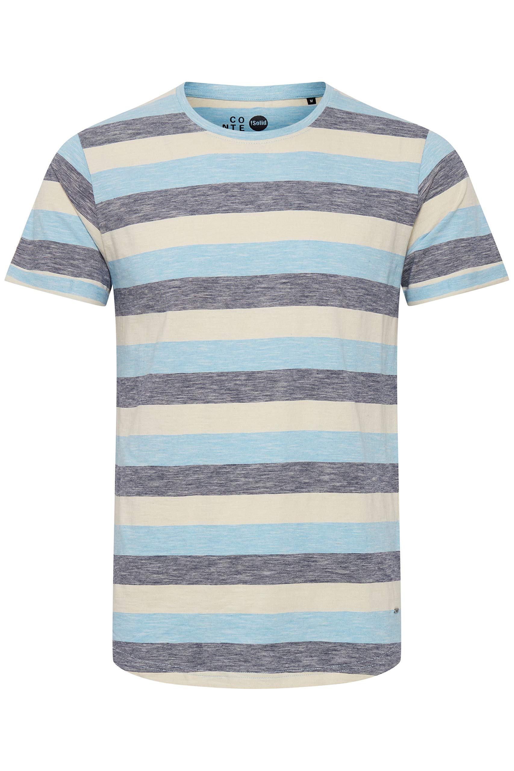!Solid SDThicco Herren T-Shirt Kurzarm Shirt mit Streifen Rundhals-Ausschnitt 100% Baumwolle Regular fit