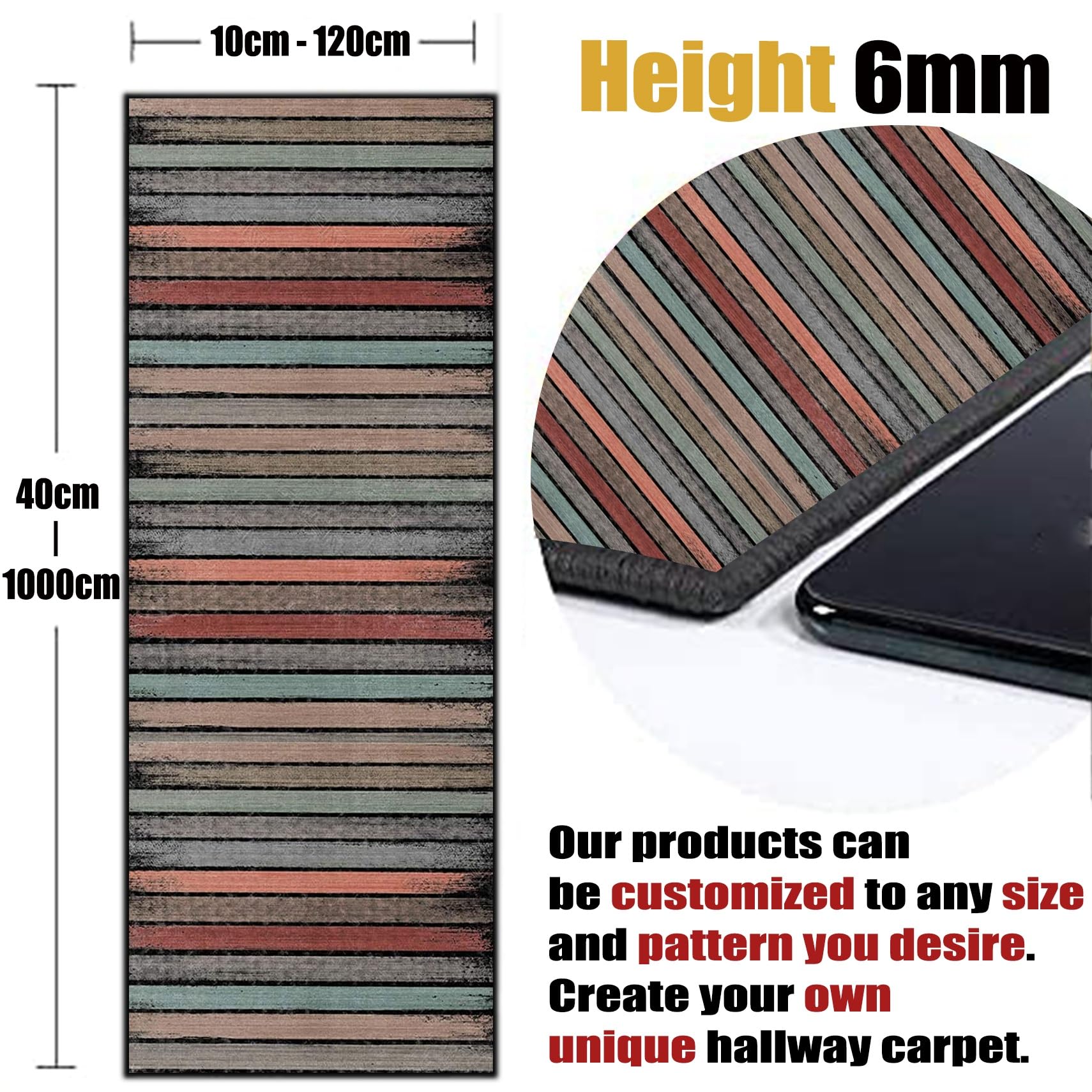 Wohnteppich Teppich Läufer 80 x 150 cm Flachgewebe Dezent Gemustert | Teppichläufer in Vielen Größen Teppichläufer Auf Maß für Wohnzimmer Flur Büro Schlafzimmer Küche, A
