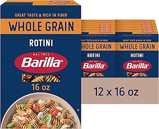 Barilla Whole Grain Rotini Pasta, 16 oz. Box (Pack of 12) - Non-GMO, Mad...