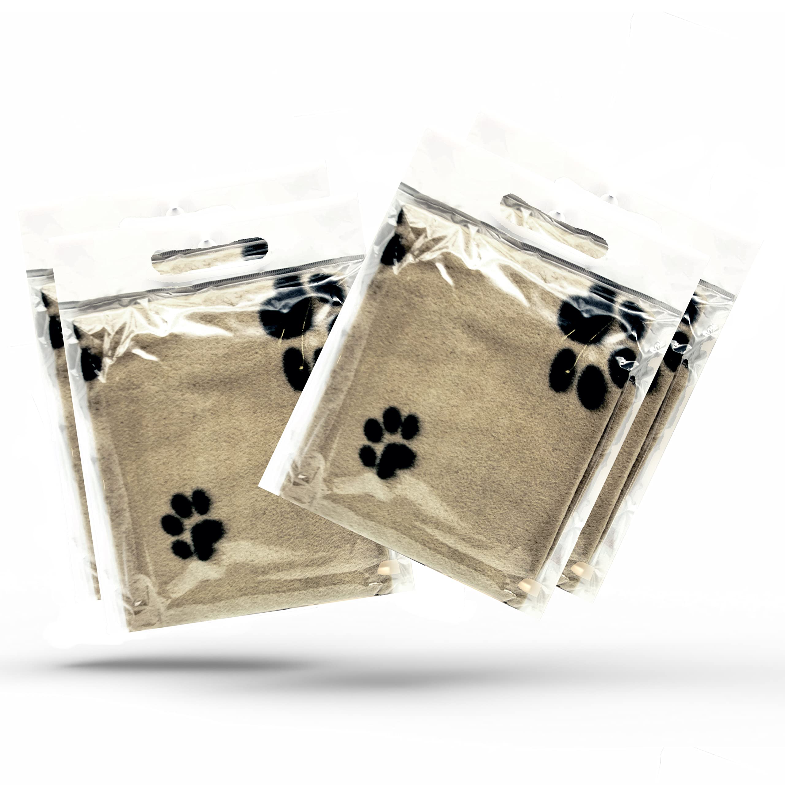 Couvertures pour chien lavables - Lot de 4 plaids en polaire beige pour chat 70x73 cm