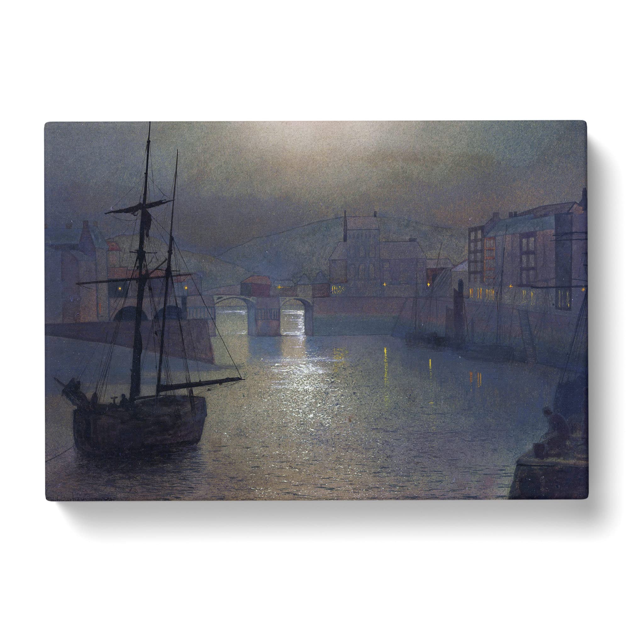 Whitby Harbour Vol.1 By John Atkinson Grimshaw Canvas Print, Mixed, 25L x 50W cm - Image 2