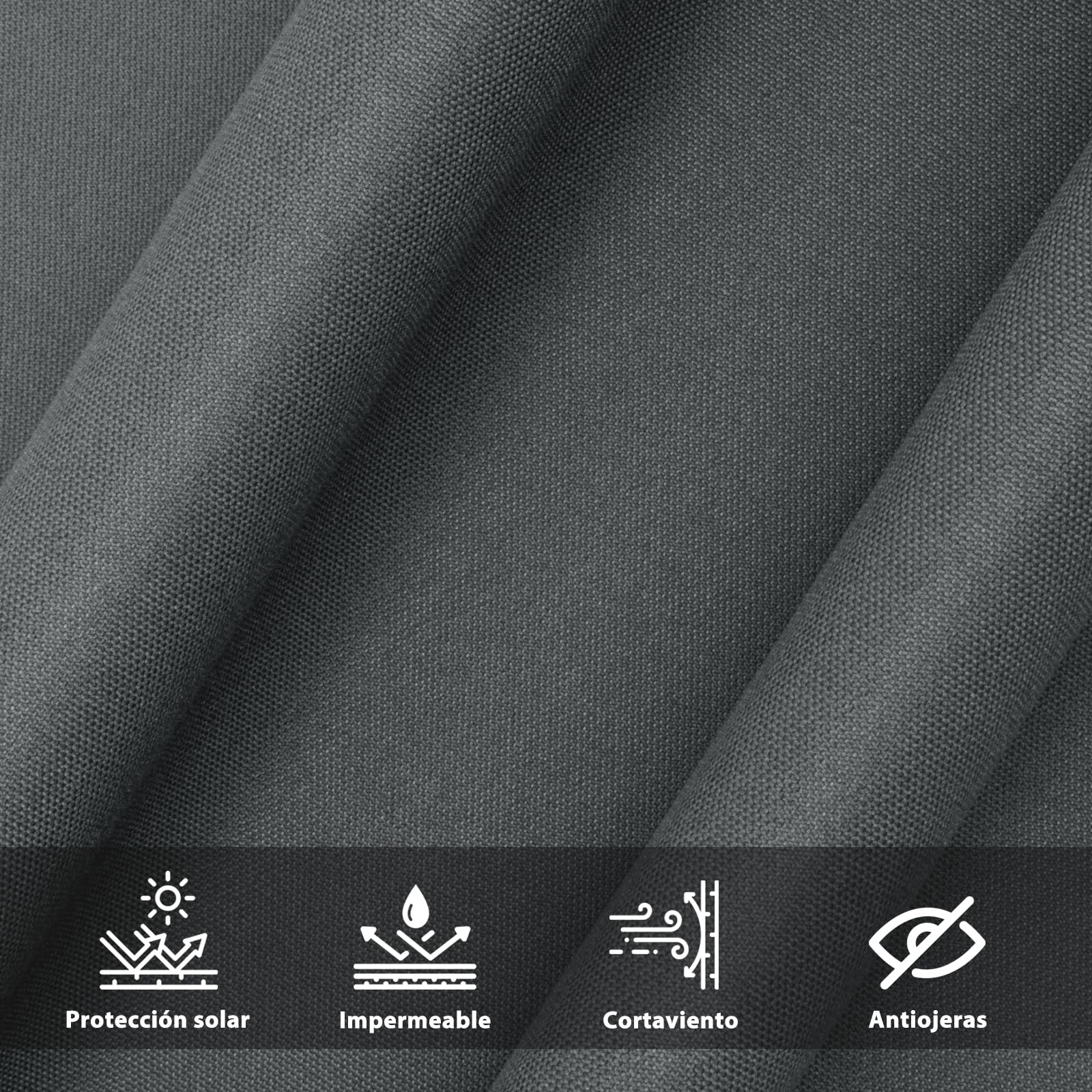 SUNNY GUARD Pantalla Privacidad Balcón 100x600cm Ocultacion Balcon Impermeable,a Prueba de Viento y con Protección UV para Exteriores,Incluye Cables de Instalación,Antracita Oscuro