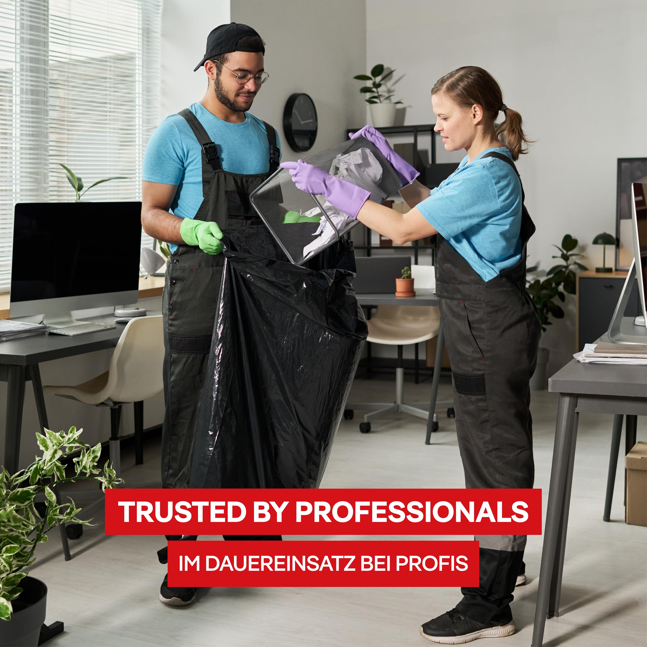 ALUFIX worki na śmieci PRO ekstra mocne LDPE/ 160l - 10 worków na śmieci - 1 rolka/ 45 μm/czarny/worek na śmieci/ 90 x 110cm/ worek na śmieci do ogrodu, na place budowy lub do dużych prac