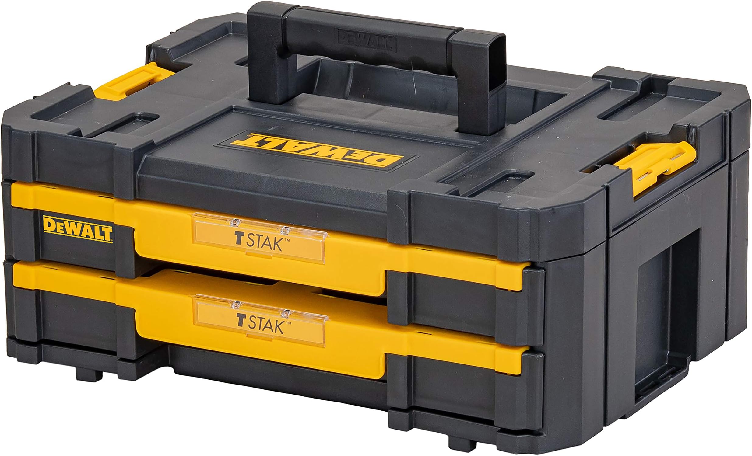 DWST1-70706 T-Stak IV Tool Storage Box with 2-Shallow Drawers, Yellow/Black, 44 x 31.4 17.6 cm