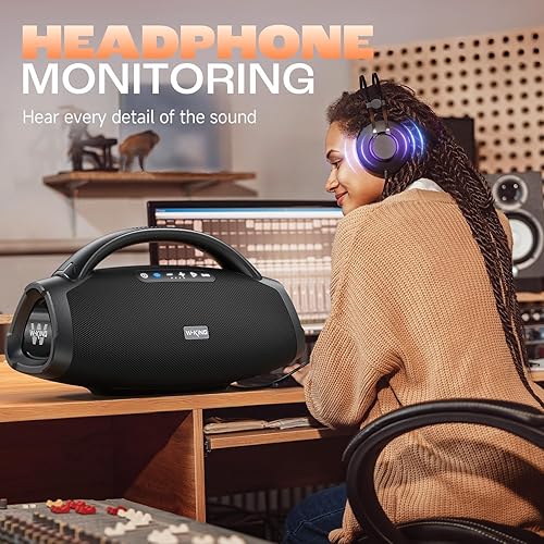 Miniatura 9 de Caja de pluma más fuerte de 330 W, subwoofer de 7.5 pulgadas2.1 ChIPX7 impermeable, 200 W RMS Party Altavoz Bluetooth grande inalámbrico con 2