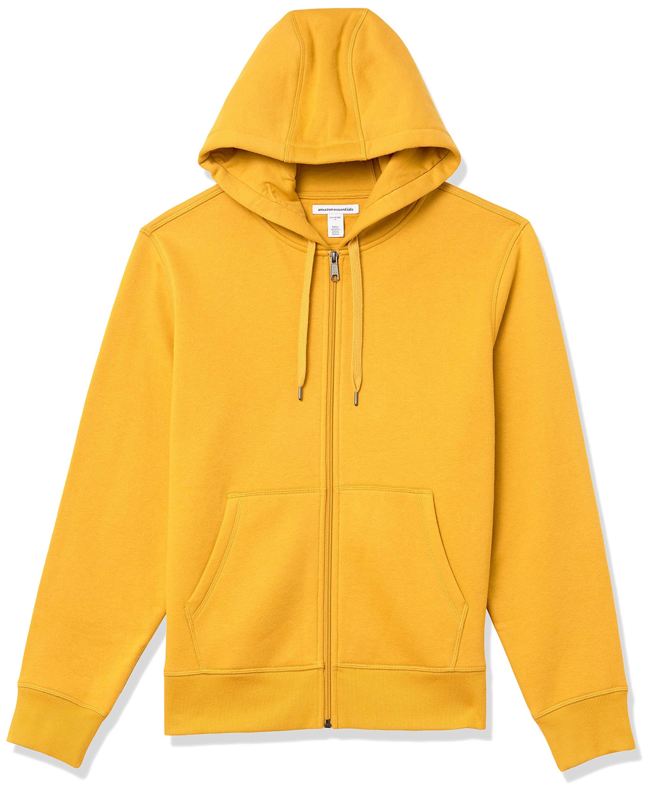 Amazon Essentials Men's Full-Zip Fleece Hoodie (Available in Big & Tall), Gold, XS