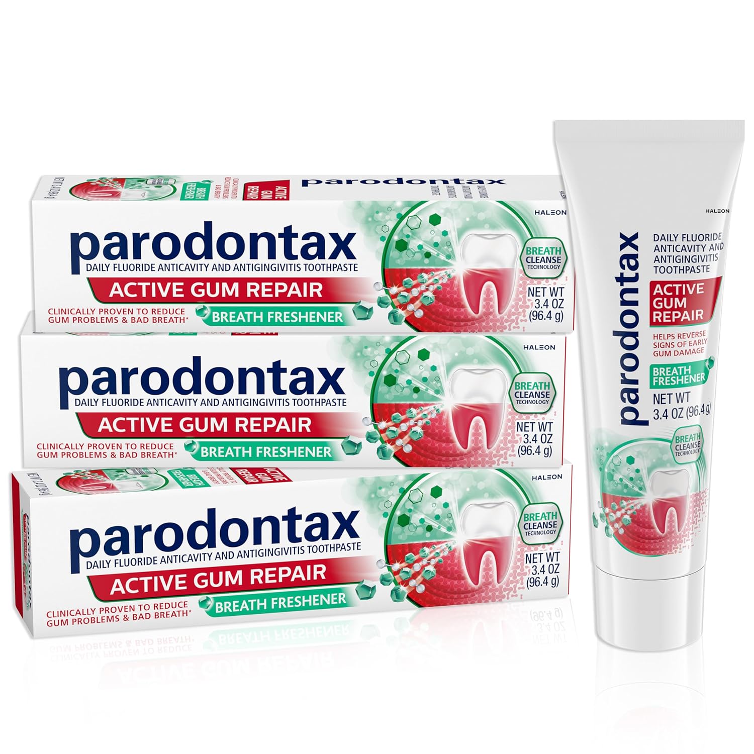 Parodontax Active Gum Repair Breath Freshener Toothpaste, 3×3.4 oz