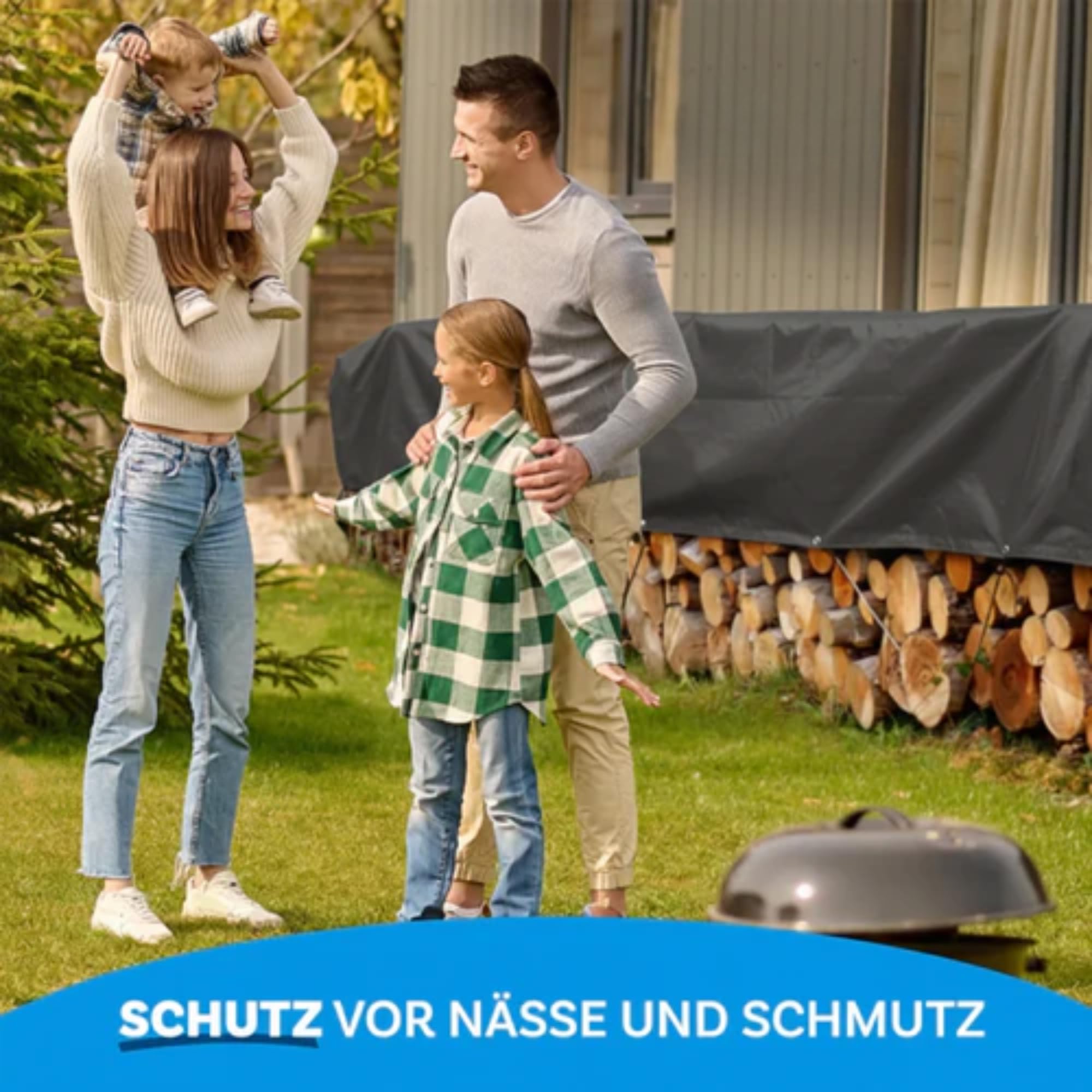 etm Bâche 240 g/m², imperméable, 8 x 10 m, anthracite, bâche multi-usages, pour protection contre les intempéries, idéale pour le jardin, résistante aux UV, revêtue des deux côtés, imperméable et