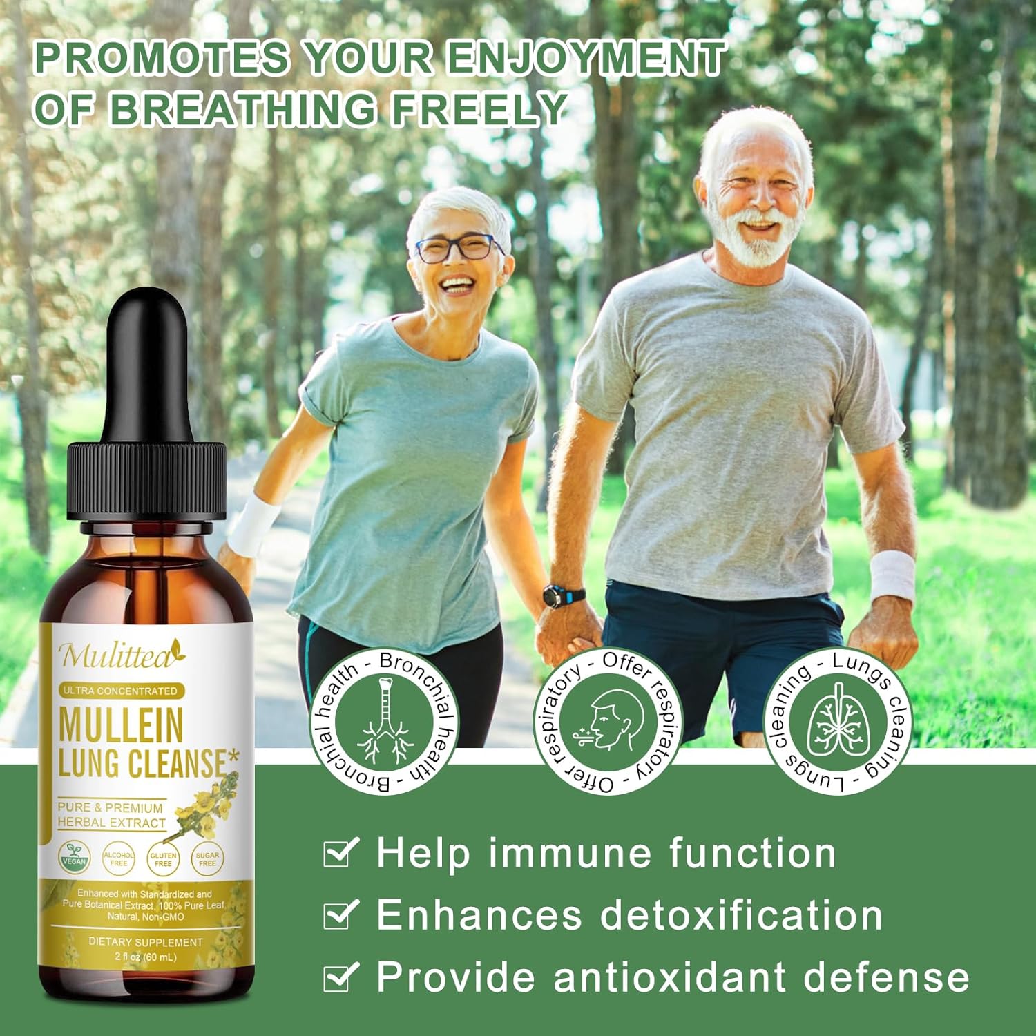 Mullein Drops for Lungs-Lung Detox for smokers-5-in-1 Herbal Extract Liquid-Mullein Leaf-Lung Cleanse-Respiratory Health Support-Non-GMO, Vegetarian-4 Fl Oz 2 Fl Oz (Pack of 2) image 4 of 7 B0DDT842FV