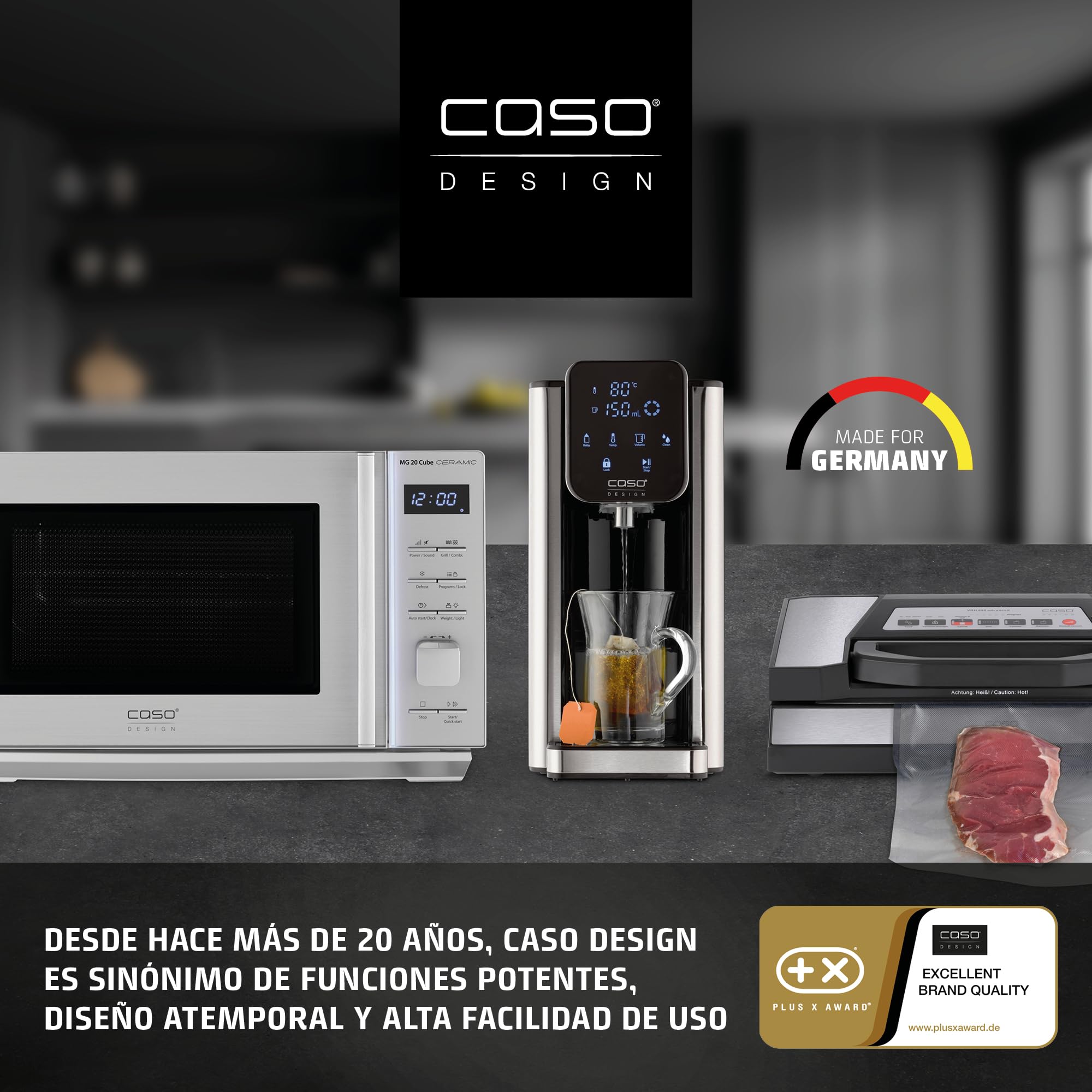 CASO CappuLatte - Espumador de leche eléctrico, espuma cremosa, espumador de leche caliente y frío, cacao, chocolate caliente, recipiente de vidrio extraíble, apto para lavavajillas, 5 funciones