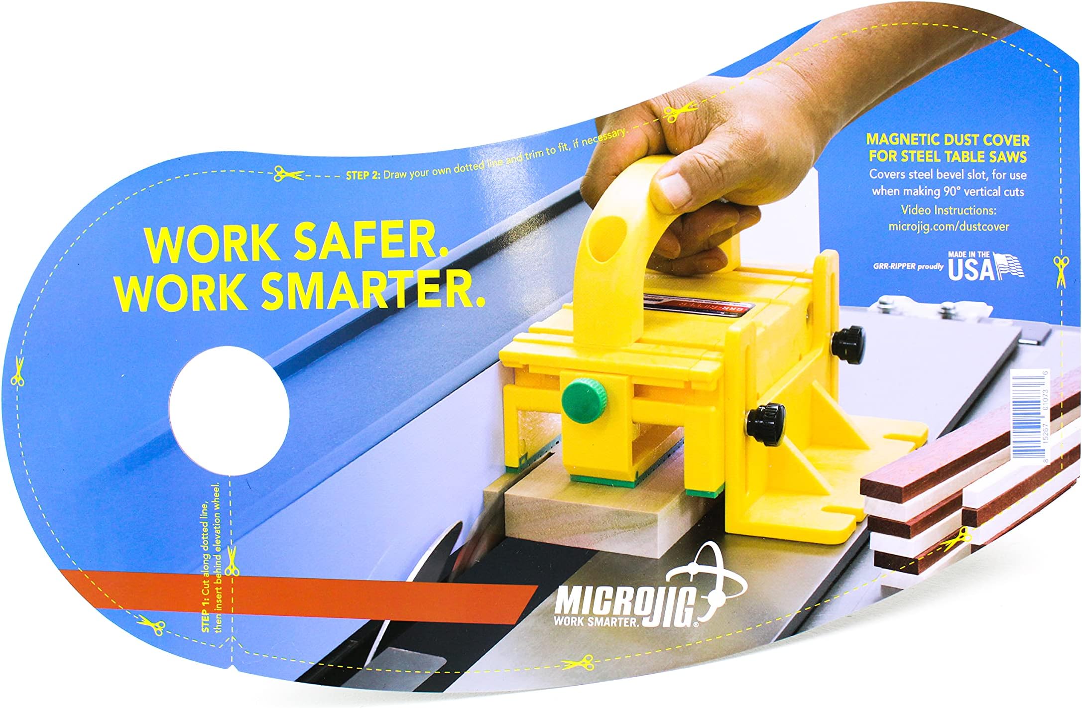 GRR-RIPPER MDC-17 Micro Jig Magnetic Dust Cover For Steel Table Saws, Blue