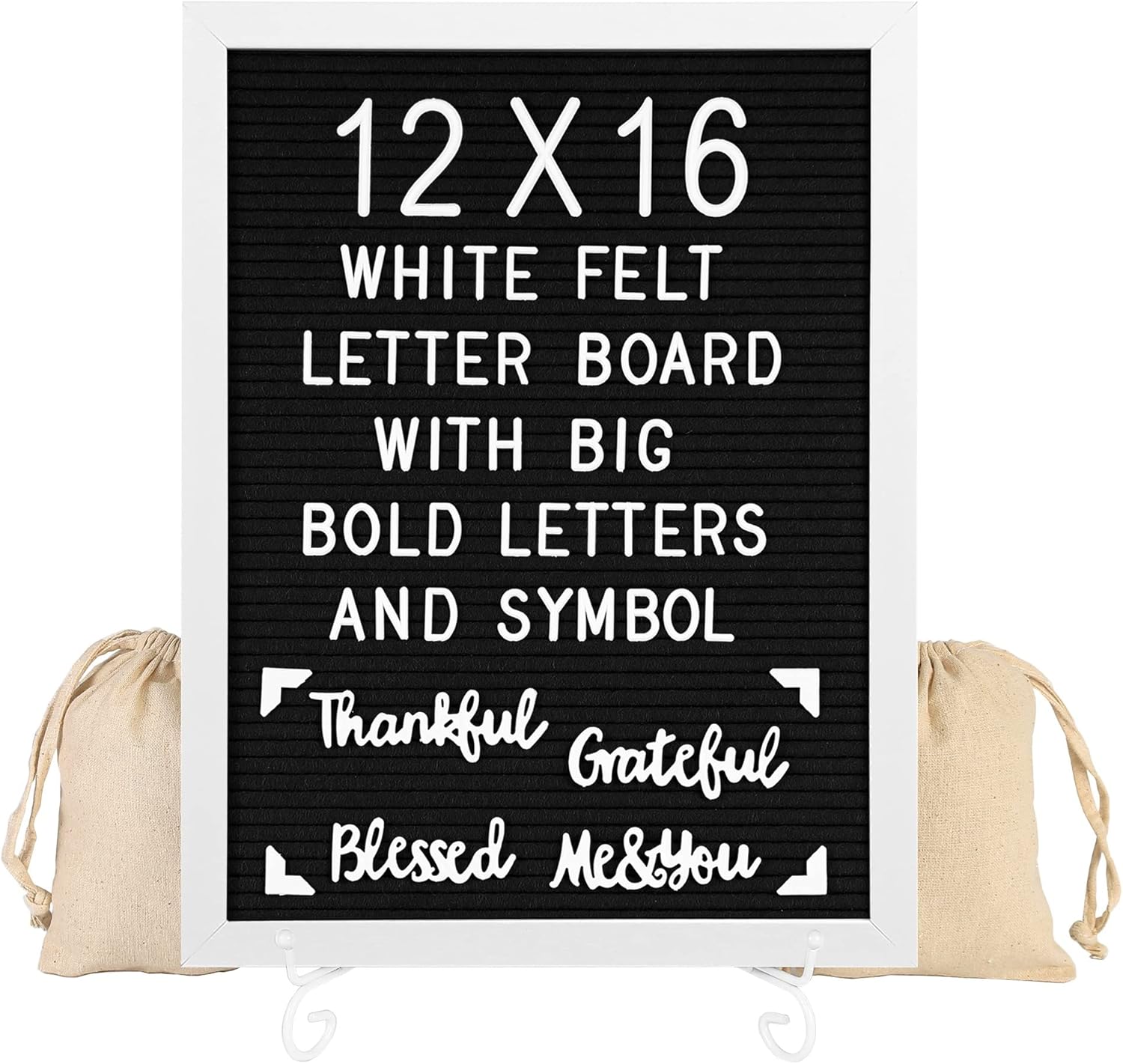 G GAMIT Letter Board Sign White Frame 12x16 Felt Letter