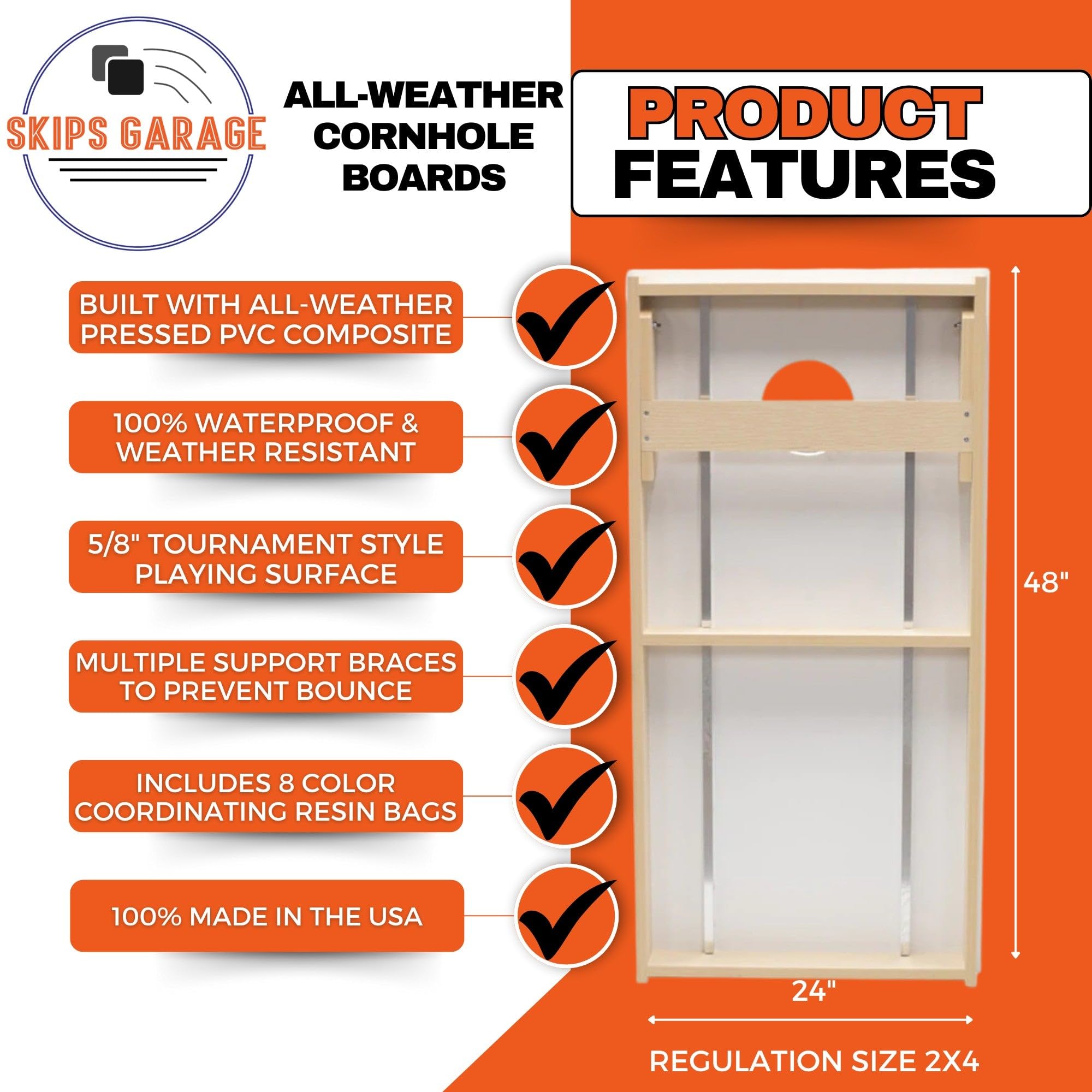 Skip's Garage Colorado Flag 2.0 All-Weather Cornhole Board Set - Regulation 2x4 (24