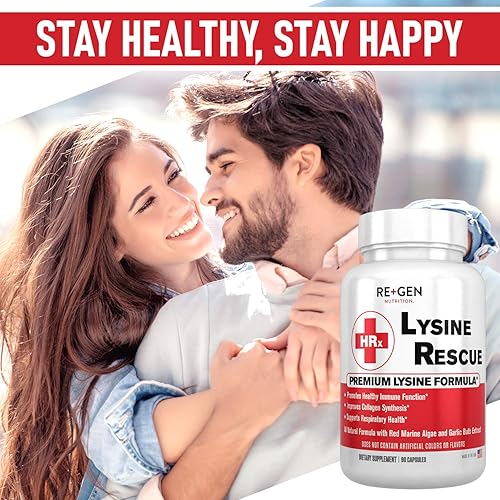 Miniatura 2 de Re+Gen Nutrition Lysine Rescue, suplemento de aminoácidos para una salud inmune más fuerte y síntesis de colágeno en mujeres y hombres, promueve la