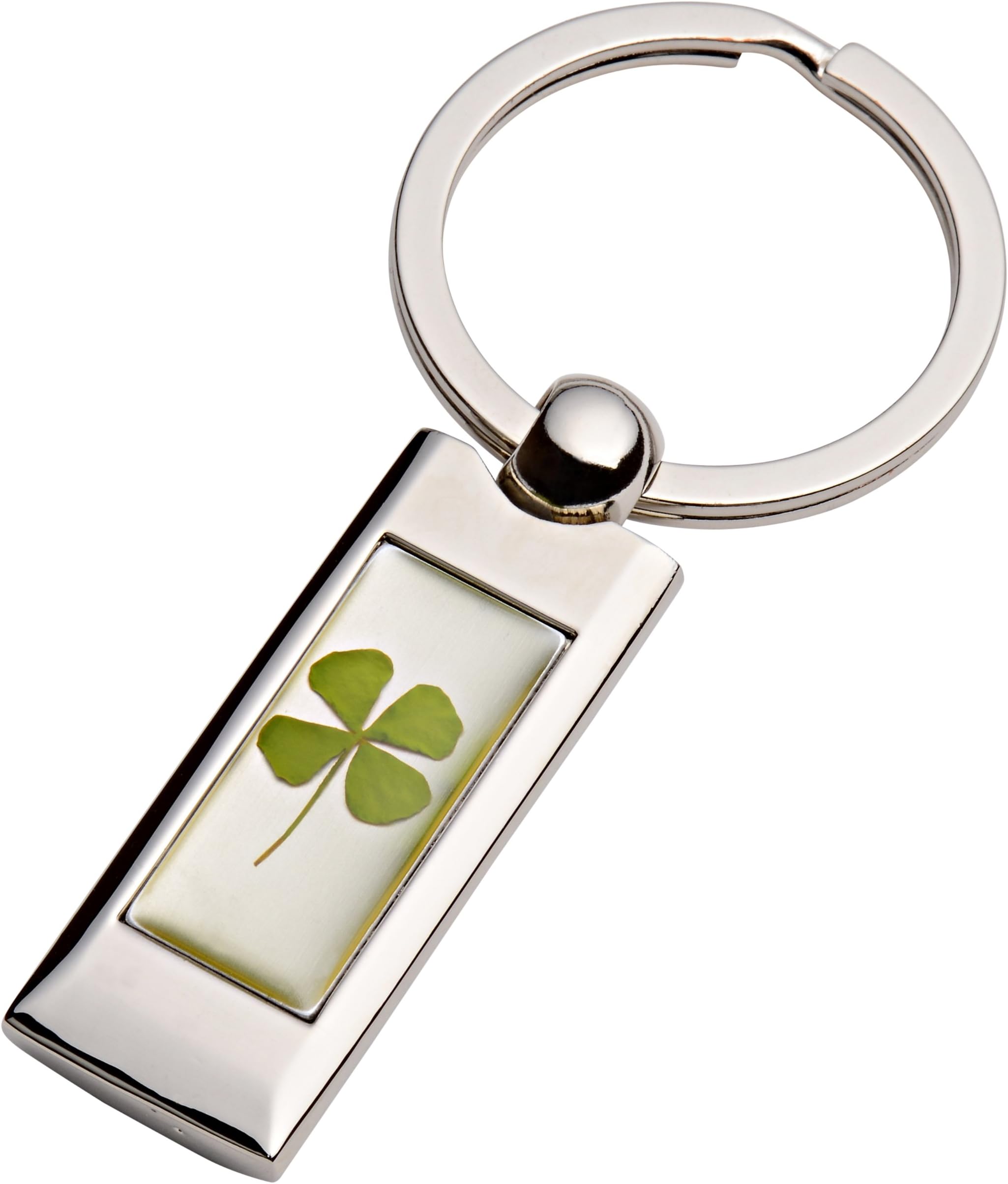 Pearl Clover's Genuine Four-leaf Clover Key Chain - Rectangle