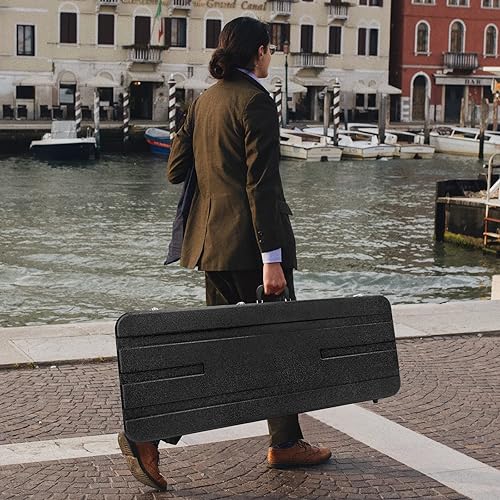 Miniatura 7 de MUZNOTE Funda para guitarra eléctrica ABS para guitarra eléctrica, funda rígida de espuma de 1.1 pulgadas, acolchado interior grueso para guitarras