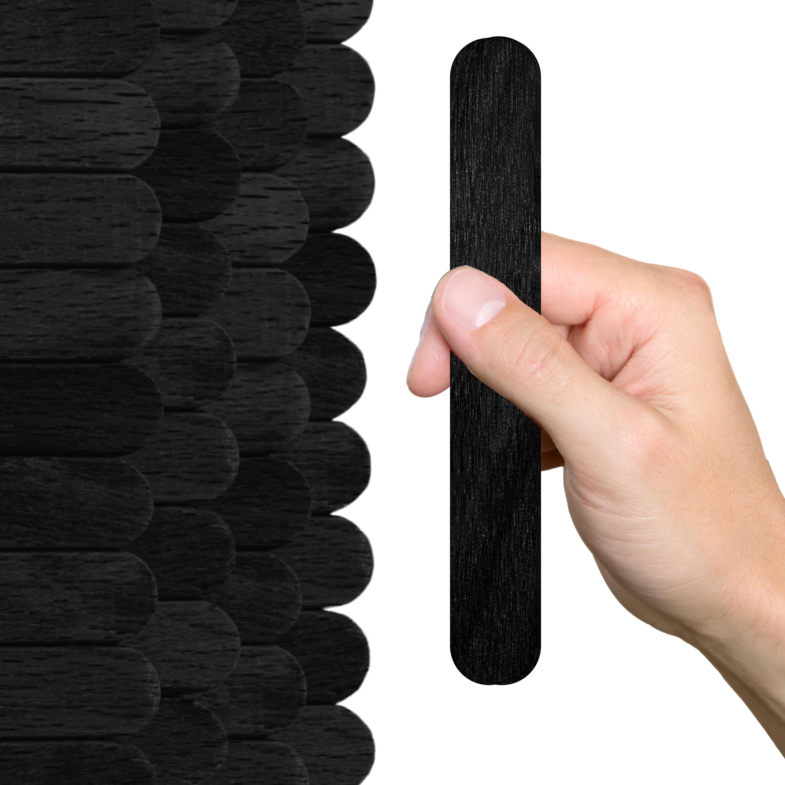 200PCS Black Wood Craft Sticks 6 Inch – 0.66