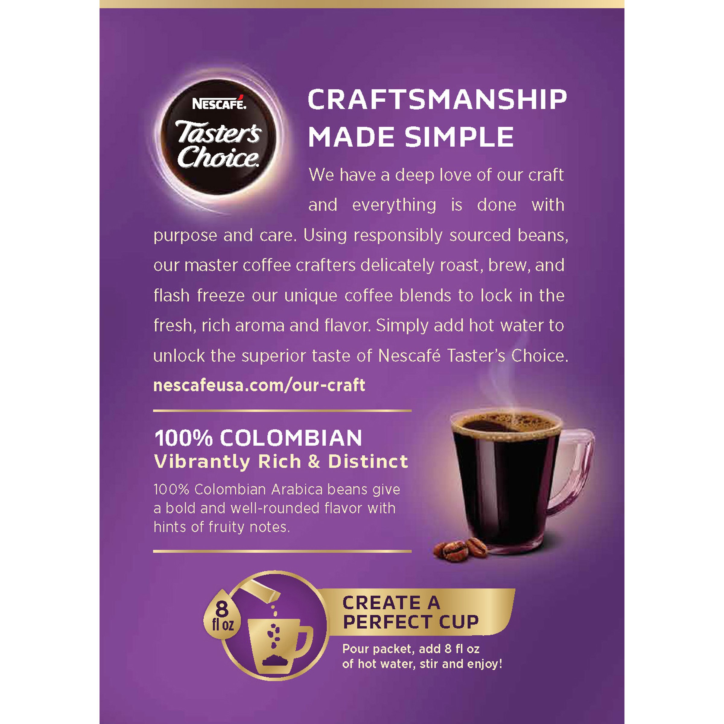 Buy NESCAFÉ Taster's Choice Colombian Instant Coffee 48g 16 Packets