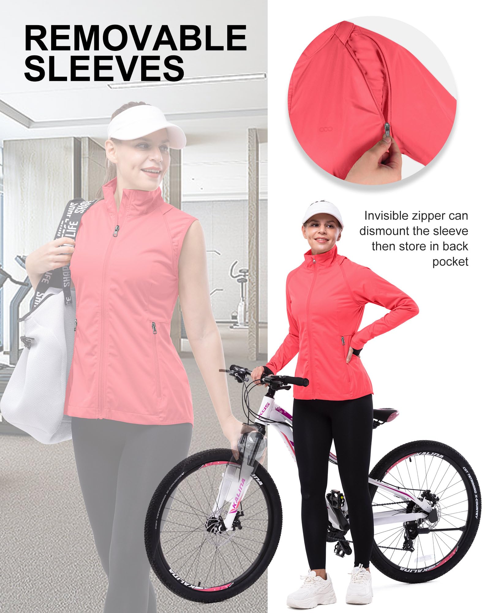 33,000ft Veste de Cyclisme Femme à Manches Amovibles
