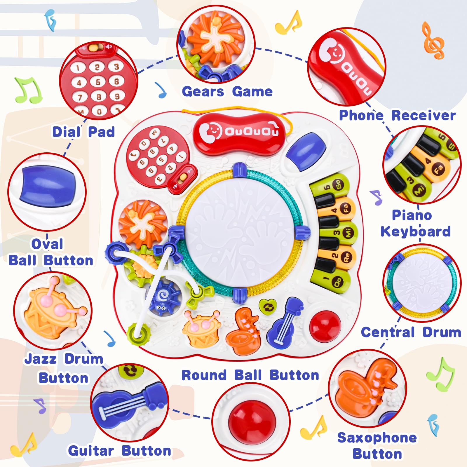 Little Tavolo Attività con Suoni e Luci Giochi Montessori Bambini 1 Anno
