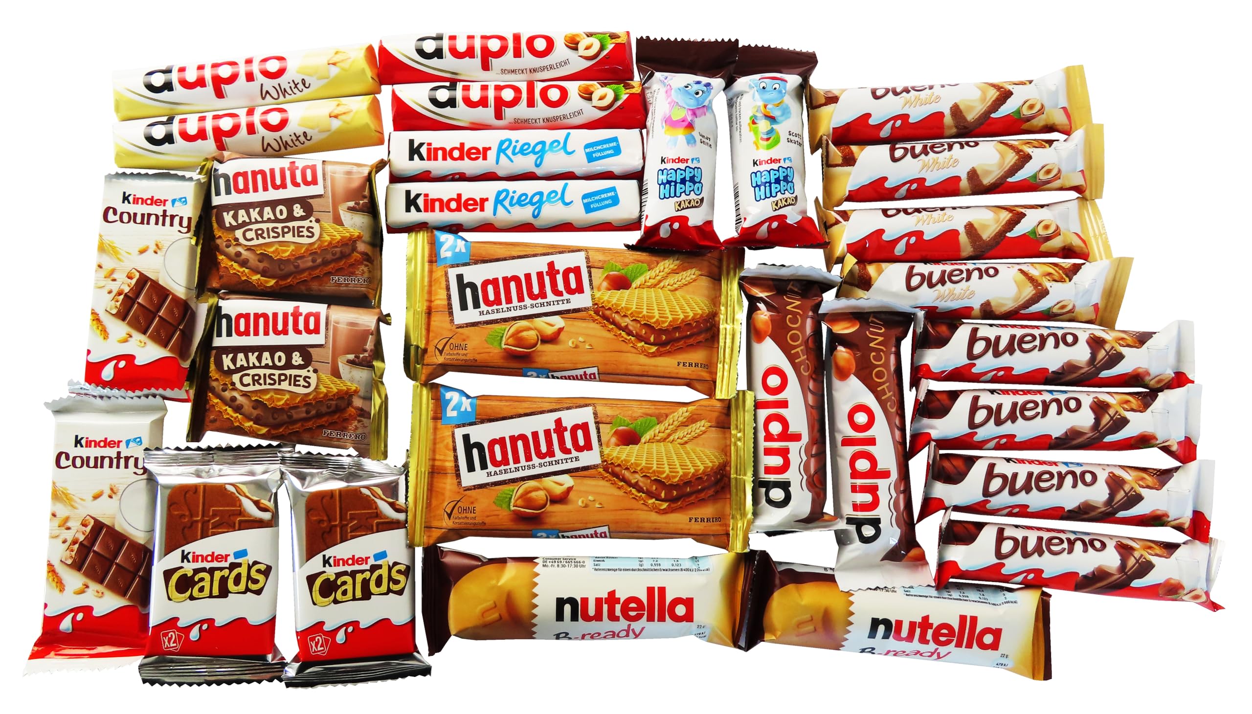 Süßigkeiten – Mix Party Box mit Ferrero Kinder, Duplo & Hanuta Spezialitäten, 1er Pack (1 x 620g)