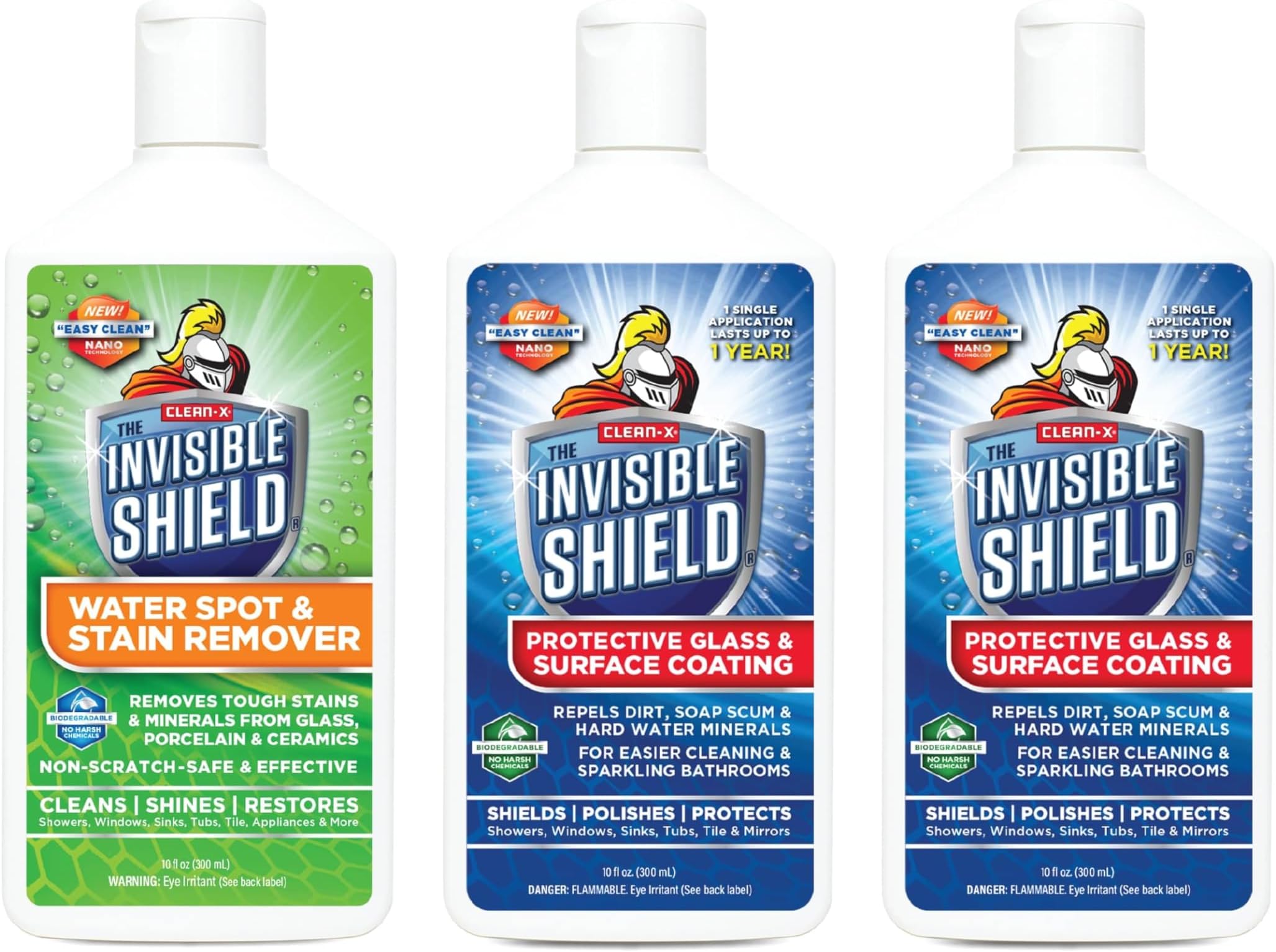 - Invisible Shield Protective Glass + Surface Coating (2) & Water Spot and Stain Remover (1) - Restorer 3 Pack - 10 oz